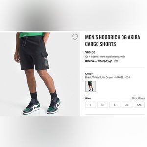 MEN'S HOODRICH OG AKIRA CARGO SHORTS (NEW), Black, S